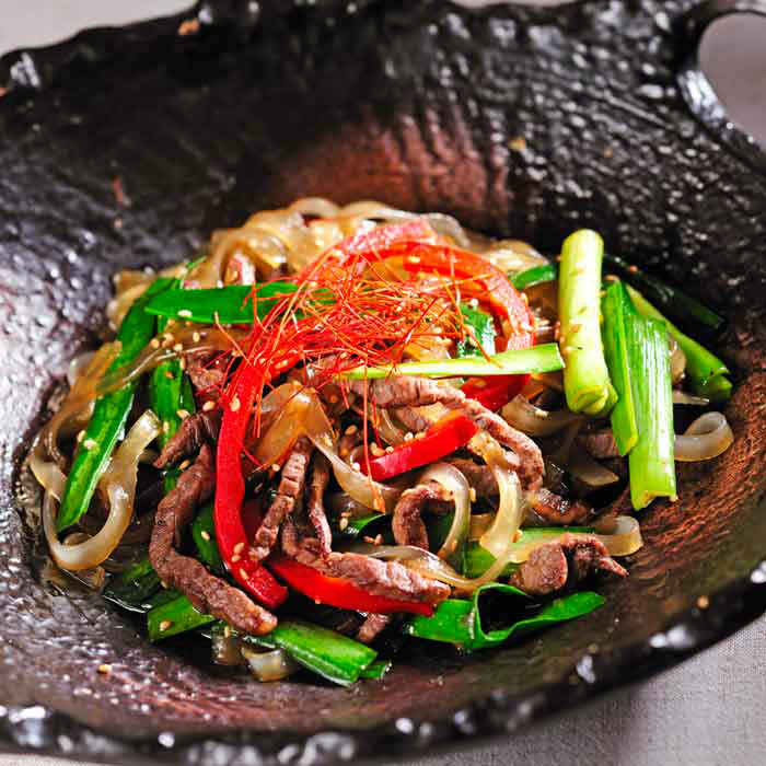 山形牛と庄内野菜のチャプチェ