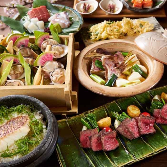 春コースのご紹介 3月3日販売開始 鯛 山菜 春野菜 貝などを春風香る食材を盛り込んだ献立各種