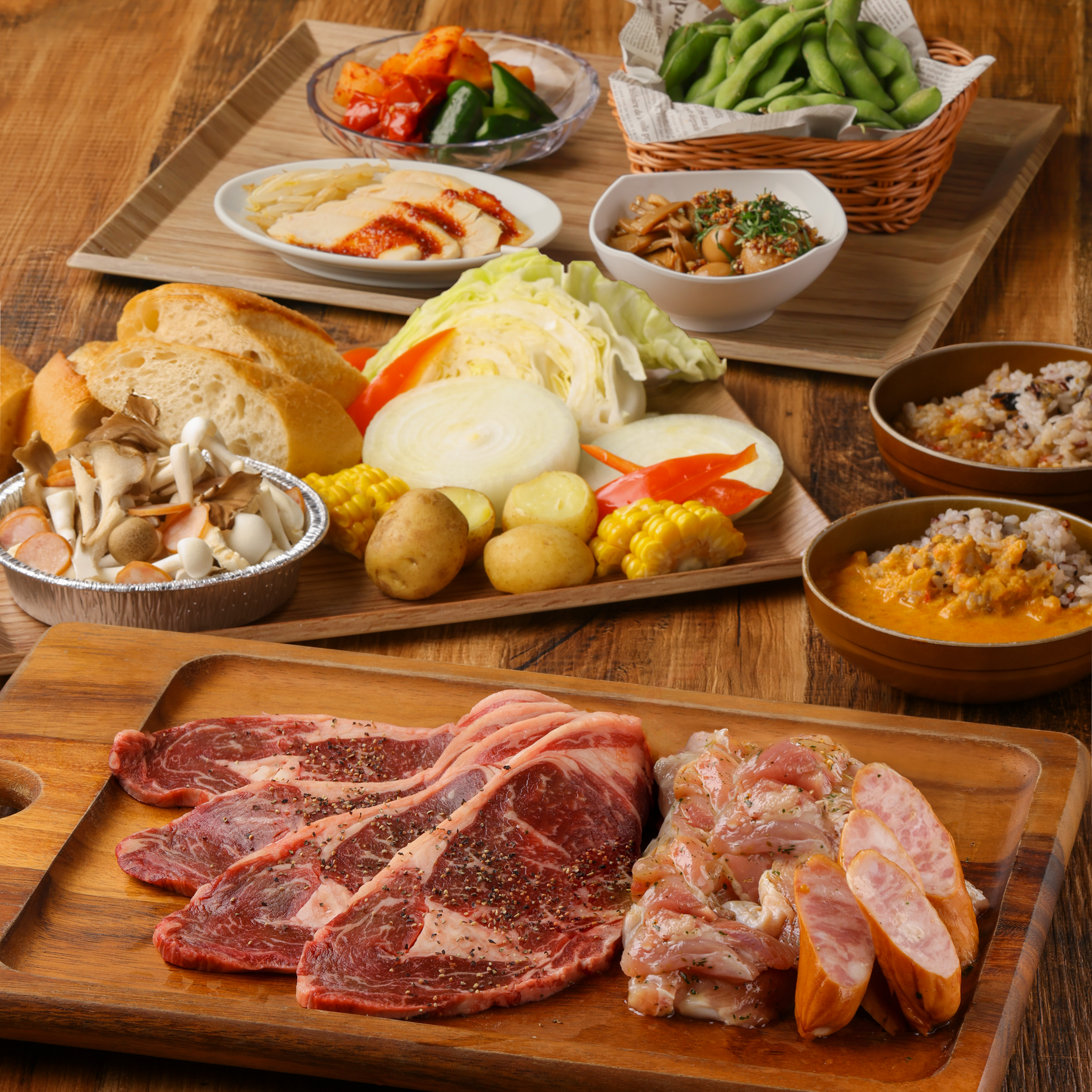 ビーフグリルBBQコース　飲み放題付 6,000円