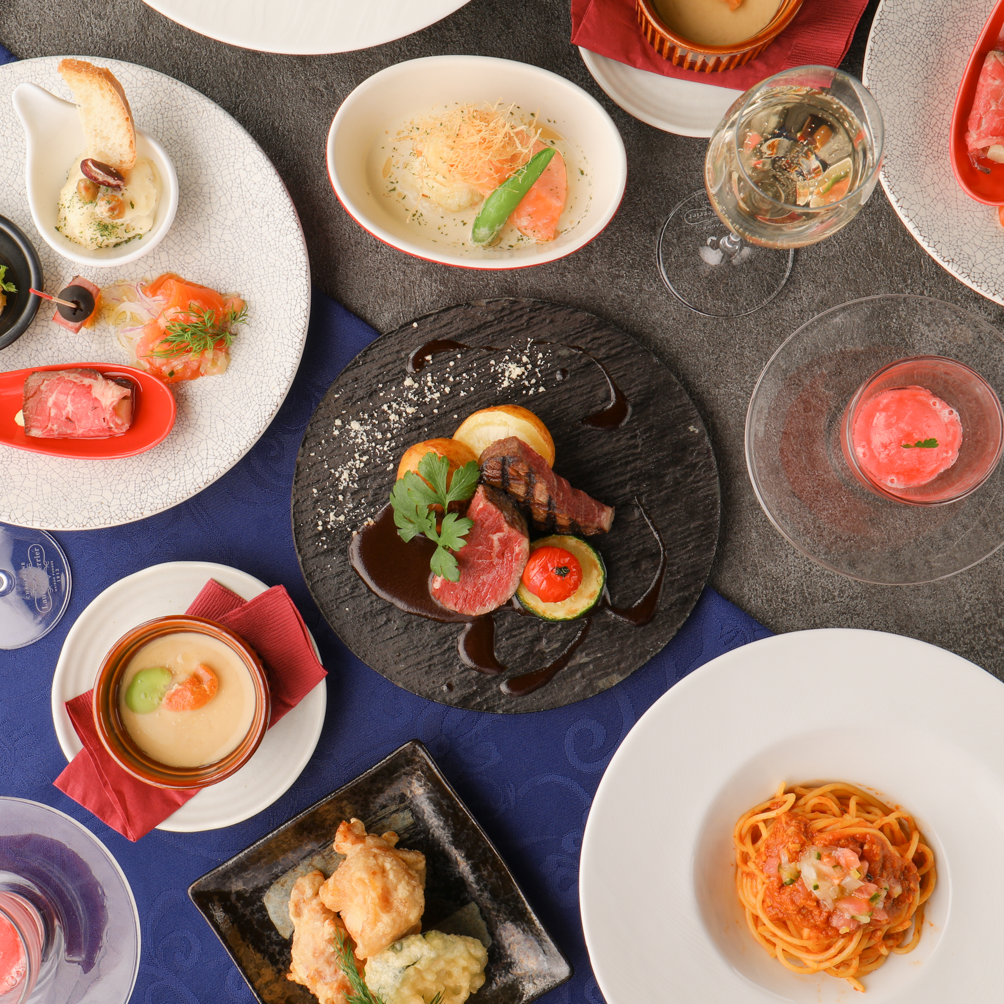 《冬限定》【Premium Course】松阪牛&海の幸の雲丹パスタを味わう：飲み放題付き『全11品』