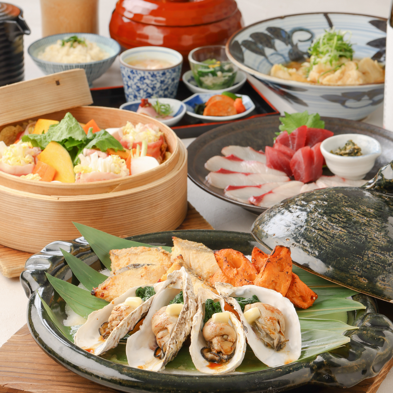 冬【旬香コース】《飲み放題》西京漬け鱈と牡蠣の吟醸焼き×鯛めし、冬味覚を愉しむ