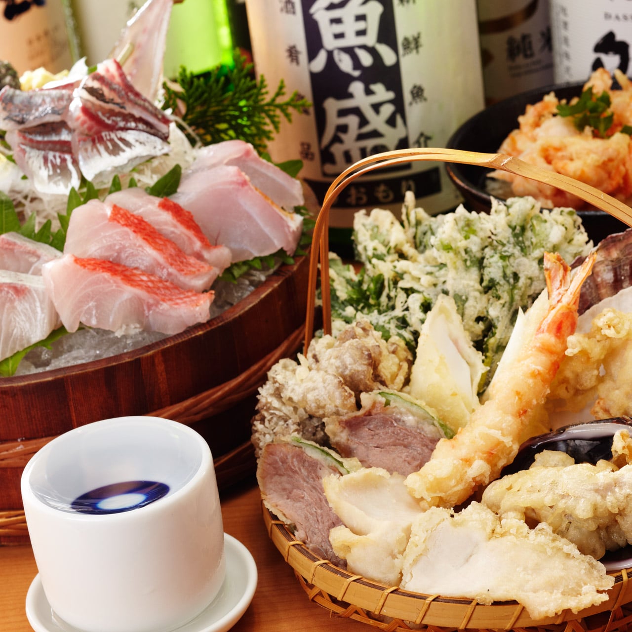 天ぷら,酒集合